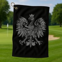 Polish Eagle Poland Coat Of Arms Polish Pride Retro Flag Golf Towel