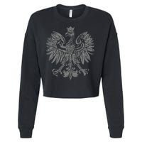Polish Eagle Poland Coat Of Arms Polish Pride Retro Flag Cropped Pullover Crew