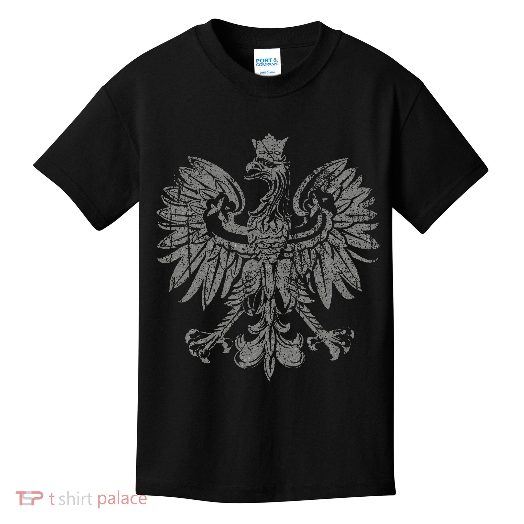 Polish Eagle Poland Coat Of Arms Polish Pride Retro Flag Kids T-Shirt