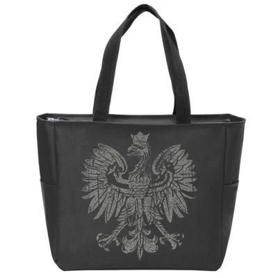 Polish Eagle Poland Coat Of Arms Polish Pride Retro Flag Zip Tote Bag