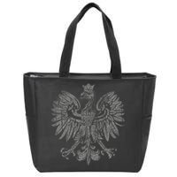 Polish Eagle Poland Coat Of Arms Polish Pride Retro Flag Zip Tote Bag