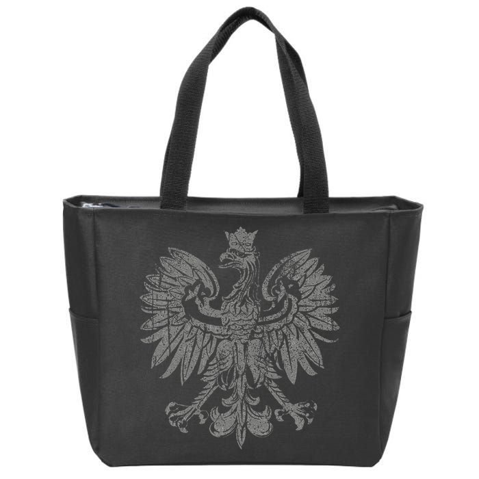 Polish Eagle Poland Coat Of Arms Polish Pride Retro Flag Zip Tote Bag