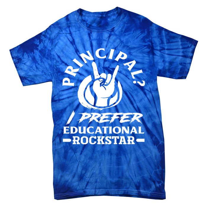 Principal Educational Rockstar School Funny Principal Funny Gift Tie-Dye T-Shirt