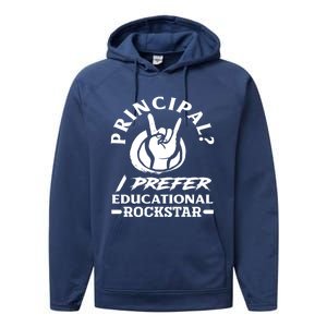 Principal Educational Rockstar School Funny Principal Funny Gift Performance Fleece Hoodie