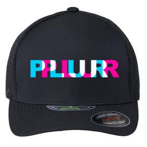 Plur Edm Rave Optical Illusion Glitch Dance Music Festival Flexfit Unipanel Trucker Cap