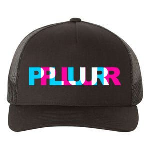 Plur Edm Rave Optical Illusion Glitch Dance Music Festival Yupoong Adult 5-Panel Trucker Hat