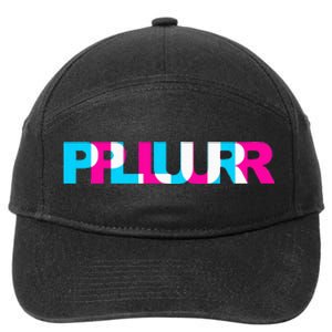 Plur Edm Rave Optical Illusion Glitch Dance Music Festival 7-Panel Snapback Hat