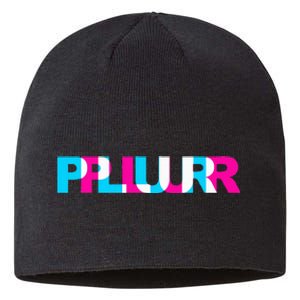 Plur Edm Rave Optical Illusion Glitch Dance Music Festival Sustainable Beanie