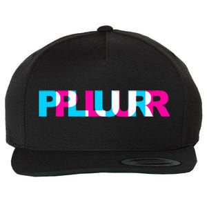 Plur Edm Rave Optical Illusion Glitch Dance Music Festival Wool Snapback Cap