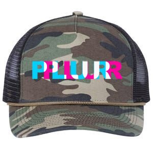 Plur Edm Rave Optical Illusion Glitch Dance Music Festival Retro Rope Trucker Hat Cap