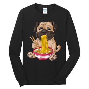 Pug Eating Ramen Tall Long Sleeve T-Shirt