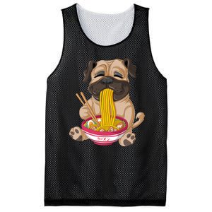 Pug Eating Ramen Mesh Reversible Basketball Jersey Tank