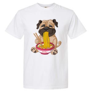 Pug Eating Ramen Garment-Dyed Heavyweight T-Shirt