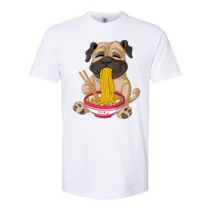 Pug Eating Ramen Softstyle CVC T-Shirt