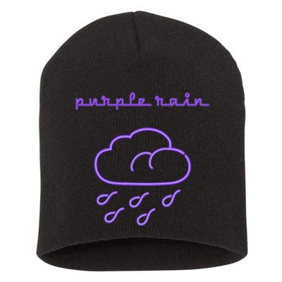 Purple Electric Rain Short Acrylic Beanie