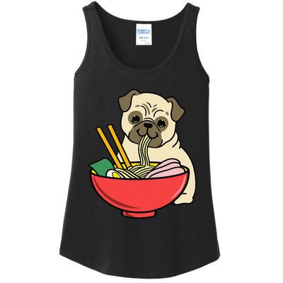 Pug Eating Ra Ladies Essential Tank