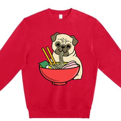 Pug Eating Ra Premium Crewneck Sweatshirt