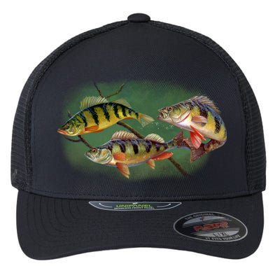 Perch Wild Life Fish Flexfit Unipanel Trucker Cap