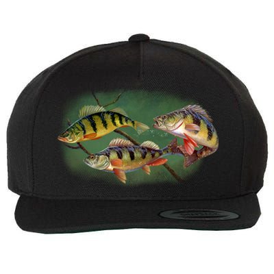 Perch Wild Life Fish Wool Snapback Cap