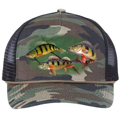 Perch Wild Life Fish Retro Rope Trucker Hat Cap