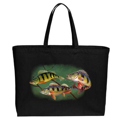 Perch Wild Life Fish Cotton Canvas Jumbo Tote