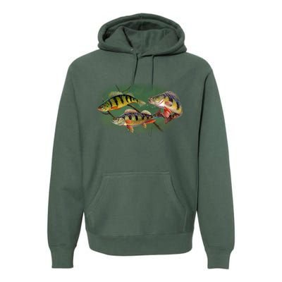 Perch Wild Life Fish Premium Hoodie