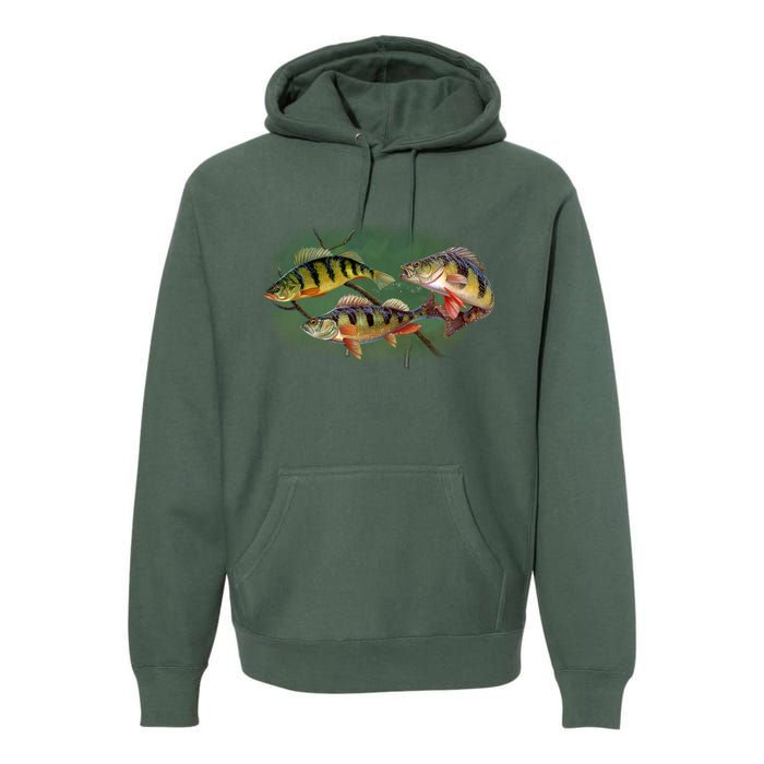 Perch Wild Life Fish Premium Hoodie