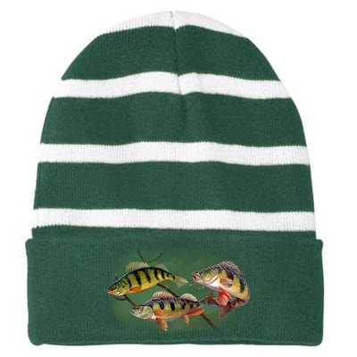 Perch Wild Life Fish Striped Beanie with Solid Band