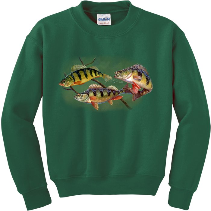 Perch Wild Life Fish Kids Sweatshirt