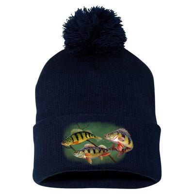 Perch Wild Life Fish Pom Pom 12in Knit Beanie