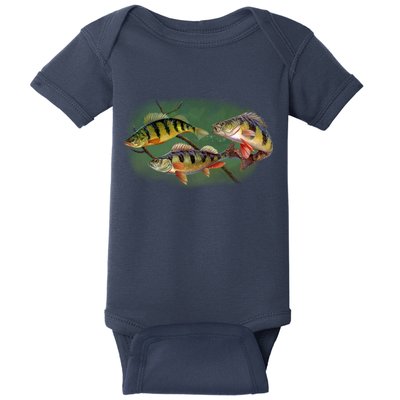 Perch Wild Life Fish Baby Bodysuit