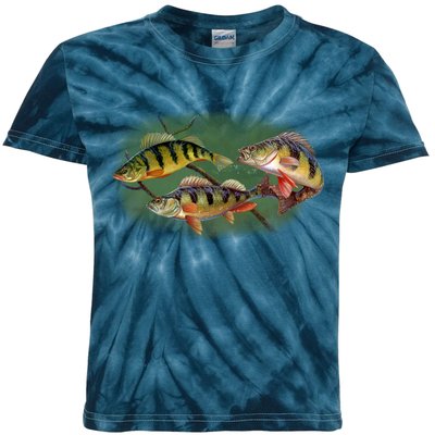 Perch Wild Life Fish Kids Tie-Dye T-Shirt