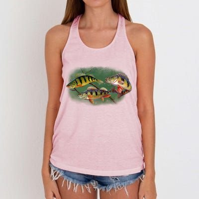 Perch Wild Life Fish Women's Knotted Racerback Tank