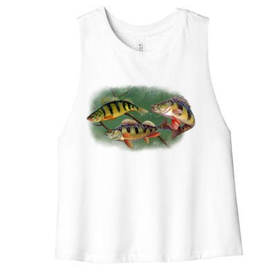 Perch Wild Life Fish Women's Racerback Cropped Tank