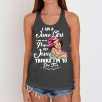 Perfect June Girl Jesus Thinks I'm To Die For Women's Knotted Racerback Tank