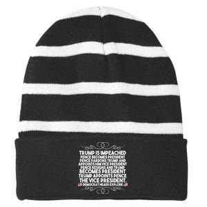 Perfection Pro Trump Impeached Striped Beanie with Solid Band