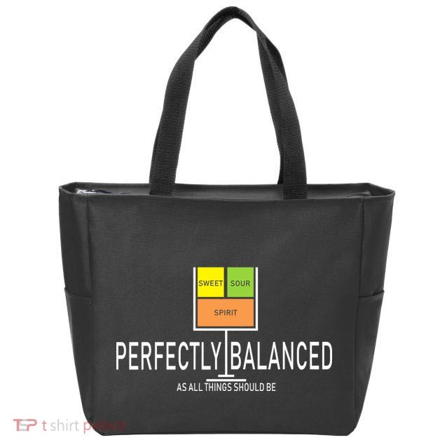 Perfectly Balanced Sweet Sour Spirit Zip Tote Bag