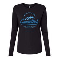 Perhaps You Were Created Bible Verse Womens Cotton Relaxed Long Sleeve T-Shirt