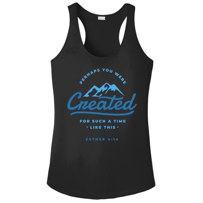 Perhaps You Were Created Bible Verse Ladies PosiCharge Competitor Racerback Tank