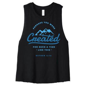 Perhaps You Were Created Bible Verse Women's Racerback Cropped Tank