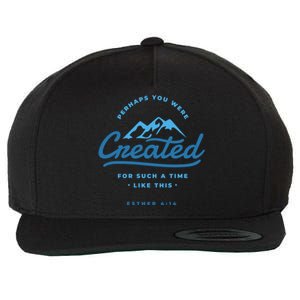 Perhaps You Were Created Bible Verse Wool Snapback Cap