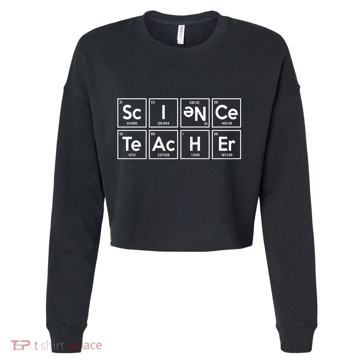 Periodic Science Teacher Cropped Pullover Crew