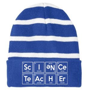 Periodic Science Teacher Striped Beanie with Solid Band