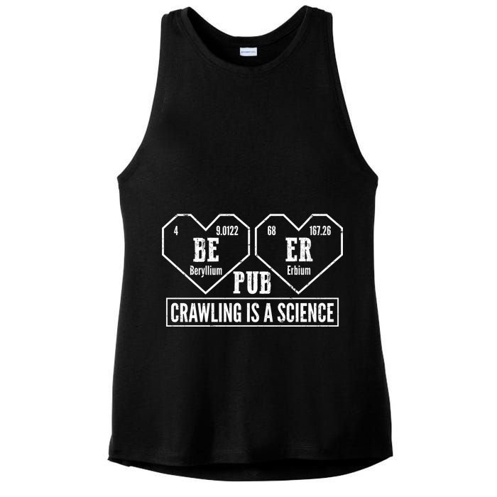 Periodic Table Beer Pub Crawling Is A Science Ladies PosiCharge Tri-Blend Wicking Tank