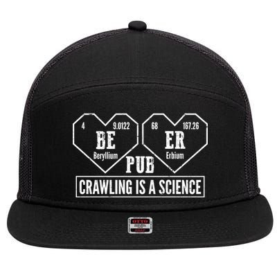 Periodic Table Beer Pub Crawling Is A Science 7 Panel Mesh Trucker Snapback Hat