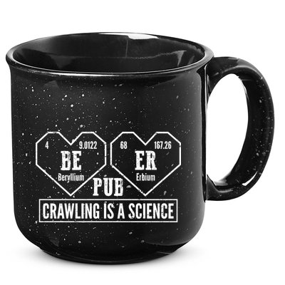 Periodic Table Beer Pub Crawling Is A Science 15oz Campfire Ceramic Mug