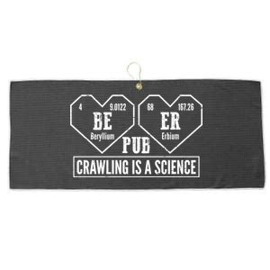 Periodic Table Beer Pub Crawling Is A Science Large Microfiber Waffle Golf Towel