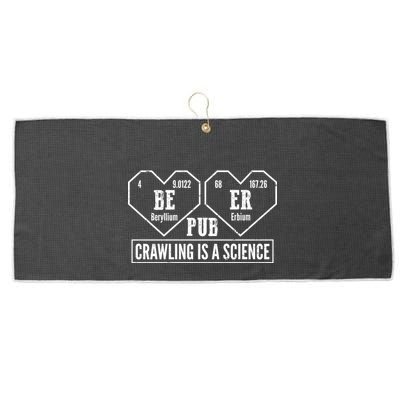 Periodic Table Beer Pub Crawling Is A Science Large Microfiber Waffle Golf Towel