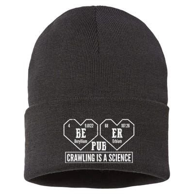 Periodic Table Beer Pub Crawling Is A Science Sustainable Knit Beanie