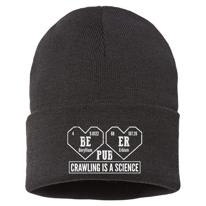 Periodic Table Beer Pub Crawling Is A Science Sustainable Knit Beanie